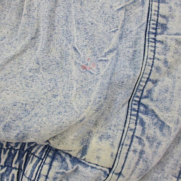 VINTAGE Peter Daniels Jacket Adult Medium Blue Denim Acid Wash Grunge 80s Bomber - Picture 3 of 15